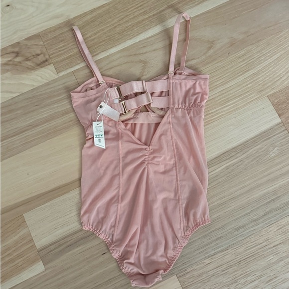 NWT Free People We Are HAH Women's Under The Wire Bodysuit Copper Rose Pink XS - Picture 7 of 11